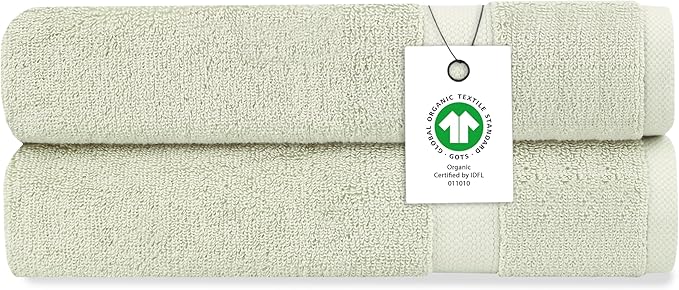 Delara Organic Cotton Luxuriously Plush Hand Towel Pack of 2 | GOTS & OEKO-TEX Certified | Premium Hotel Quality Towels | Feather Touch Technology|650 GSM Long Staple|Soft, Quick Dry & Ultra-Absorbent