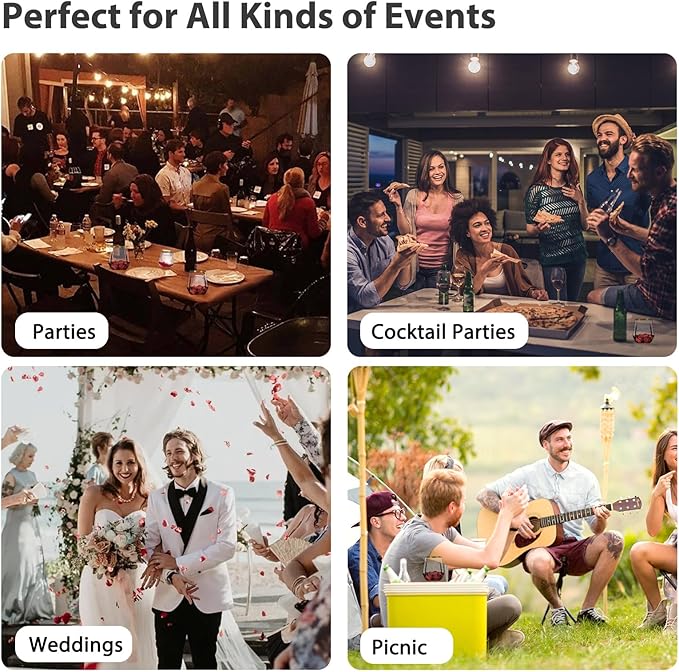 40 Pack Plastic Wine Glasses, 12Oz Origami Disposable Wine Glasses Unbreakable Clear Plastic Cocktail Glasses Recyclable Shatterproof Reusable Wine Cups (12oz-40pack)