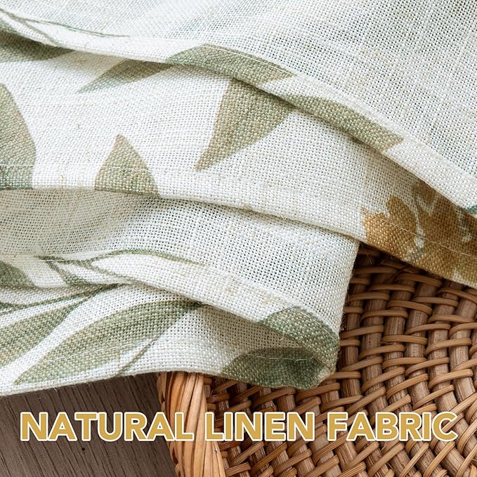 H.VERSAILTEX Linen Table Cloths Floral Printed Tablecloth Spill-Proof Waterproof Table Cover for Dining Buffet Feature Soft and Thick Fabric Wrinkle Free, 60 x 104 Inch, Adela Botanical Motif - Sage