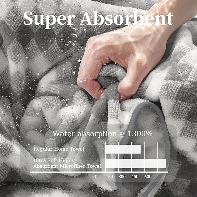 4 Piece Bath Towel Set Oversized Bath Sheet 35"x70" Bathroom Towel Extra Large Towel Set Soft Highly Absorbent & Quick Dry Premium Bath Sheet for Bathroom 600GSM Shower Towel Spa Gym Hotel,Dark Grey