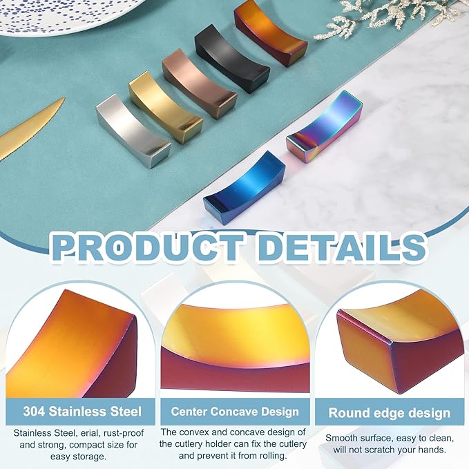 uxcell 2pcs Chopstick Rest, 304 Stainless Steel Chopsticks Holder 2.32" x 0.7" x 0.74", Household Tableware Kitchen Tools for Spoon Fork Teaspoon Dining Tool Rest, Red