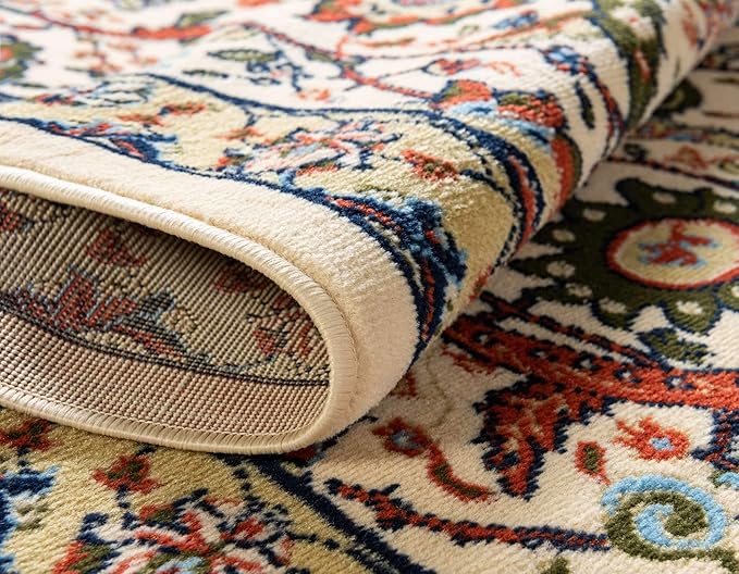 Unique Loom Espahan Collection Area Rug - Cape Cod (9'x 12' Rectangle, Cream/ Black)