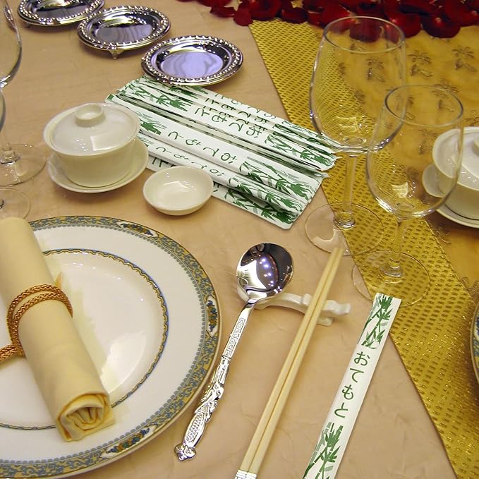 Sabary 200 Pairs Bamboo Chopsticks Disposable Sleeved and Separated Chop Sticks Quality Chopsticks Disposable UV Treated (Bamboo)