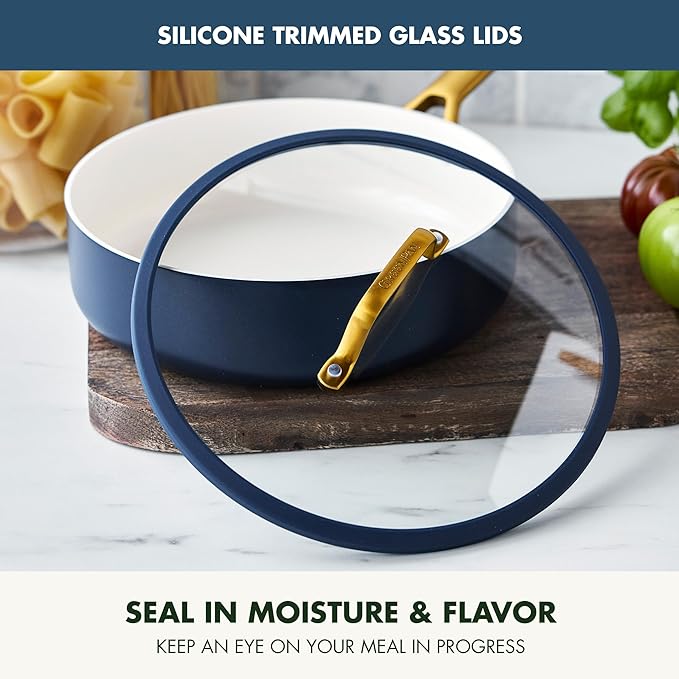 GreenPan Nonstick Reserve Pro 10 Piece Cookware Set, NSF Certified Ceramic, Hard Anodized PFAS-Free Pots & Pans Set with Lids, Stainless Steel Handles, Oven & Dishwasher Safe, Twilight Blue