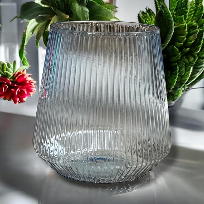 40 count Origami Ripple Unbreakable Stemless Plastic Wine Champagne Whiskey Glasses Elegant Durable Disposable Indoor Outdoor Ideal for Home, Bars, Wedding, Ribbed 12 Ounce Cups (Color Collection)