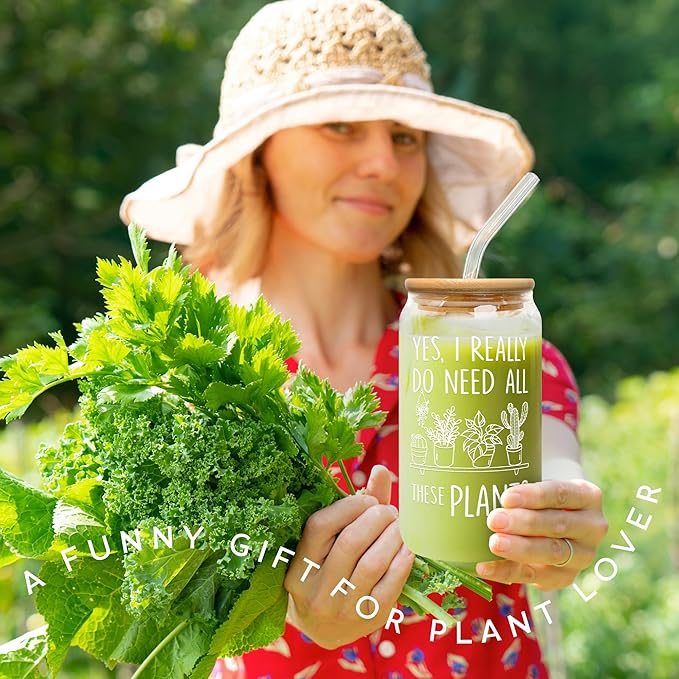 Pawzity Gifts for Plant Lovers - Plant Lover Gifts - Christmas Gift for Plants Lovers - Plants Lover Ideas for Women - Gardening Gift Ideas - 16 Oz Can Glass