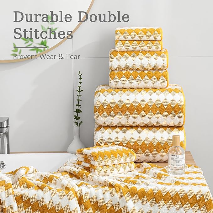 4 Piece Bath Towel Set Oversized Bath Sheet 35"x70" Bathroom Towel Extra Large Bath Towel Set Soft Highly Absorbent Quick Dry Premium Bath Towel for Bathroom Shower Spa Gym Hotel,Golden Brown