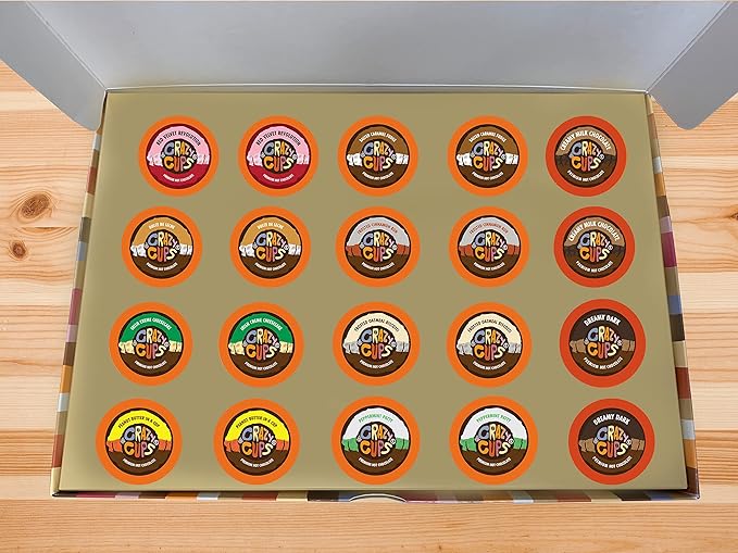 Crazy Cups Deluxe Holiday Hot Chocolate Gift Set, Assorted Flavored Hot Chocolates for Keurig K Cups Machines, Single Serve Hot Cocoa in Recyclable Pods, 20 Count
