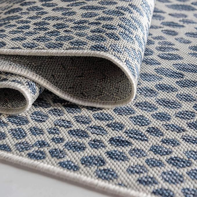 Unique Loom Outdoor Collection Area Rug - Cape Town (6' 1' x 9' Rectangle, Blue/ Olive)