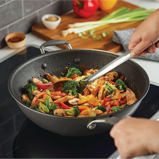 Circulon A1 Series with ScratchDefense Technology Nonstick Induction Stir Fry Pan, 13.25 Inch, Graphite