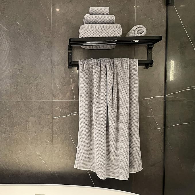 Oversized Bath Towels Extra Large 40x80 Inches Bath Sheets for Adults Super Soft Quick Dry Highly Absobent Microfiber Shower Towels (Grey,6 Piece)…