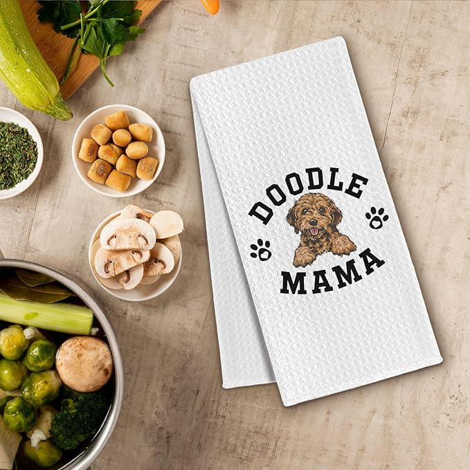 Golden Doodle Kitchen Towels, Dog Mama Golden Doodle Gifts for Women & Dogs Moms, Dog Lover Gifts Decorative Hand Towels for Bathroom, 16x24 Inch