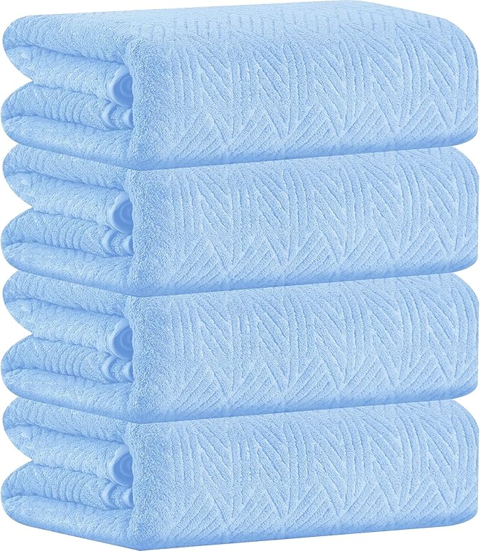 Bathroom Towel Set,35x70 Inch Bath Sheets Towels for Adults,Jumbo Bath Towels Extra Large Quick Dry Towel Super Soft Absorbent Oversized Towels Microfiber Shower Towels Bathroom Spa (4 Pcs Blue)