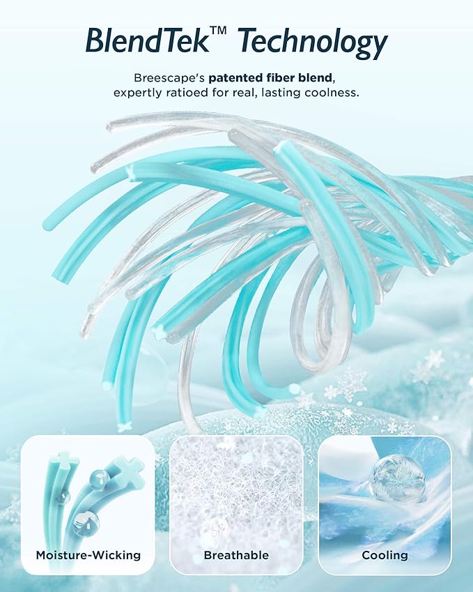 Breescape Cooling Comforter Twin Size - BlendTek™ Q-Max>0.46 Tech, Breathable Blanket for Hot Sleepers & Night Sweats Relief, Premium Lightweight Summer Bedding, 72x96 Inches, Snow White