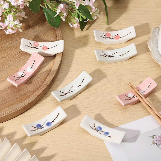 8Pcs Japanese Chopstick Holder Classic Ceramic Chopsticks Stand Rest Table Tableware Decoration Brackets for Spoons Cutlery Forks Paint Brushes