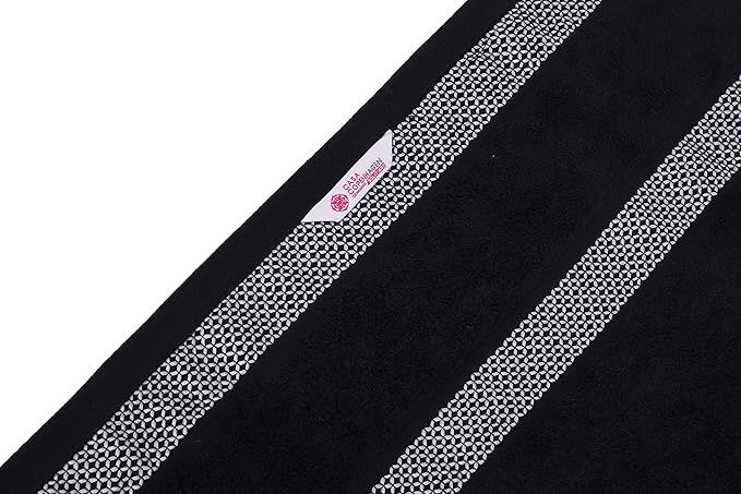 CASA COPENHAGEN Solitaire 6 Pieces Towel Set- Black, 600 GSM 2 Bath Towel 2 Hand Towel 2 Washcloth, Designed in Denmark Made of Soft Egyptian Cotton for Bathroom, Kitchen & Shower