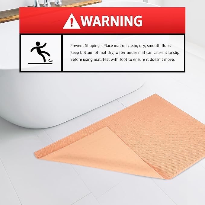 American Soft Linen Bath Rug, 17 in 24 in 100% Cotton Bath Mats Rugs for Bathroom, Slip Reducer Washable Shaggy Form Area Rugs, Malibu Bath Rug