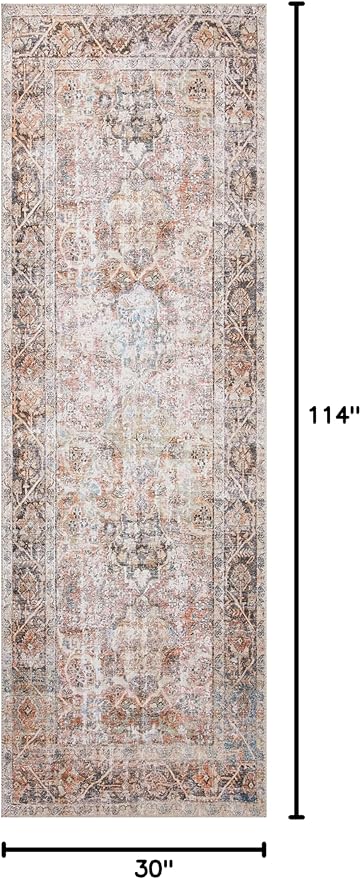 Loloi Adrian Collection ADR-05 Sunset/Charcoal 2'-6" x 9'-6", .19" Thick Runner Rug