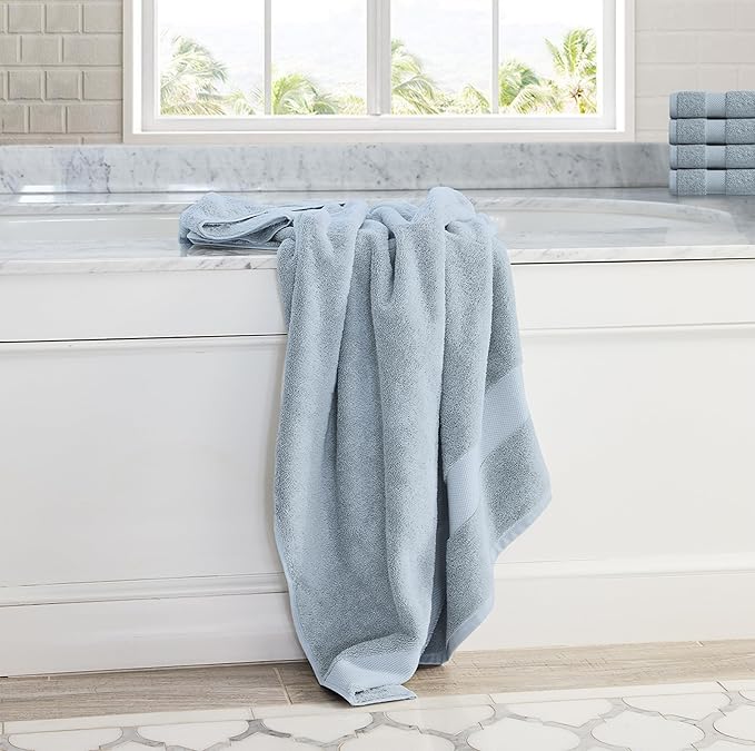 Delara Organic Cotton Luxuriously Plush Bath Towel 10 Piece Set|GOTS & Oeko-TEX Certified|Premium Hotel Quality Towels|Feather Touch Technology|650 GSM Long Staple|Soft, Quick Dry & Ultra-Absorbent