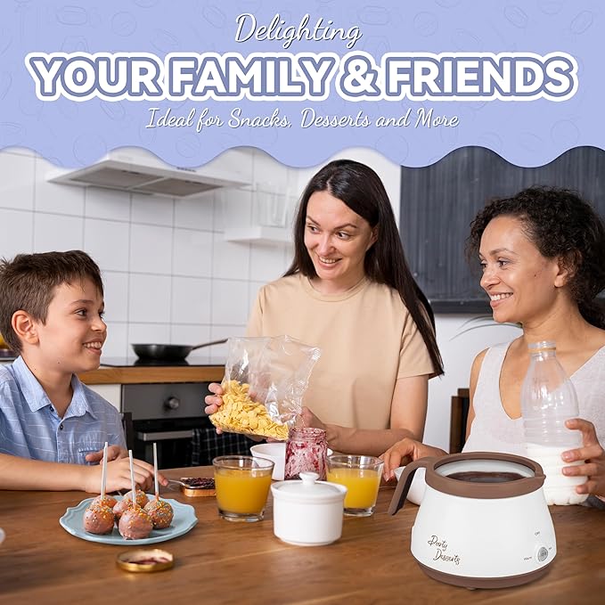 Candy and Chocolate Melting Pot, Mini Electric Fondue Pot, Melts Candy Chocolate in a Couple of Minutes, Ideal for Cake Pops Cookies Cakes, 1 Cups, Single Pot, Brown