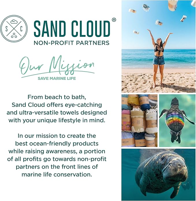 Sand Cloud Turkish Beach Towel - Sand Free - 100% Organic Turkish Cotton Yarn - Quick Dry Towel for Beach, Picnic Blanket or Throw - As Seen on Shark Tank - Tie Dye (Luna)