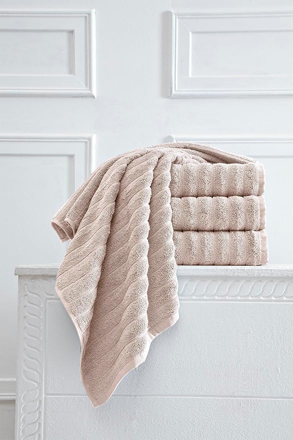 Classic Turkish Towels CTT Premium 4 Pack Bath Towels Set, Made with 100% Turkish Cotton, Spa & Hotel, Quick Drying Towels, Absorbent & Comfy | 27"x54" (Almond Beige)