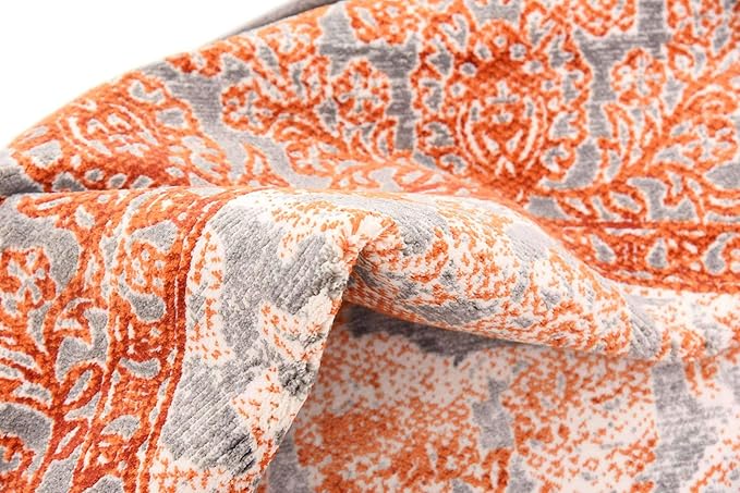 Unique Loom New Classical Collection Traditional Intricate Design with Distressed Vintage Detail, Area Rug, 6' 0' x 6' 0', Terracotta/Gray