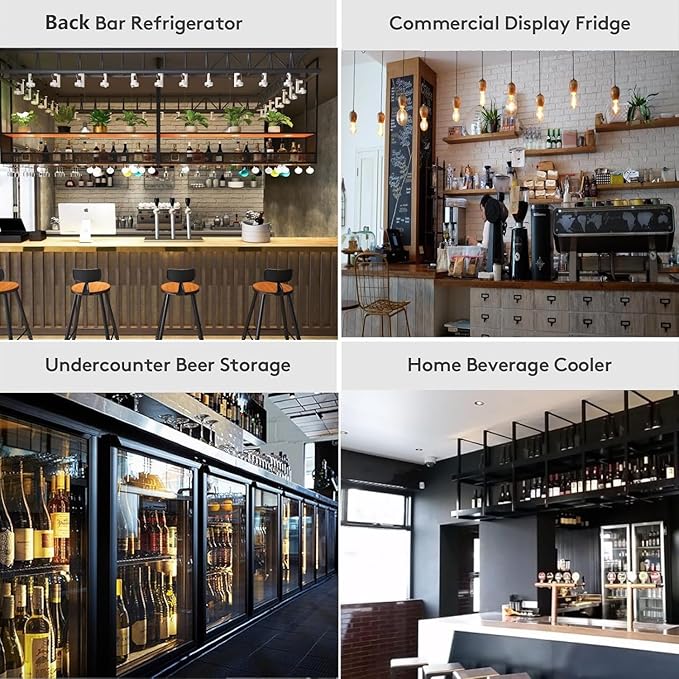 BODEGA BODEGACOOLER Commercial Bar Cooler With 3 Glass Doors,11.4 Cu.Ft Under Counter Beverage Refrigerator,Back Bar Refrigerator,Commercial Display Drink Fridge,LED Lighting Beer Wine Soda Drinks