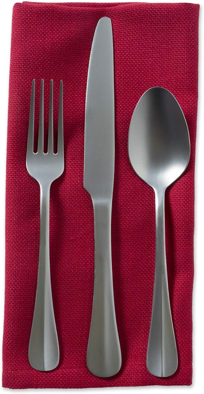 DII Variegated Tabletop Collection, Napkin Set, 20x20, Tango Red, 6 Piece