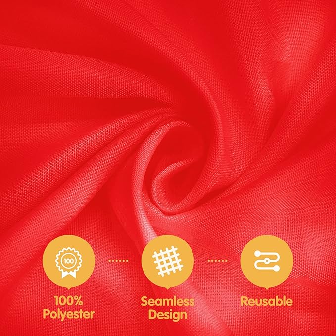 BRILLMAX 6 Pack Red Tablecloths for 8 Foot Rectangle Tables 90 x 156 Inch - 8ft Rectangular Bulk Linen Polyester Fabric Washable Cloth Cover for Wedding Reception Banquet Birthday Party