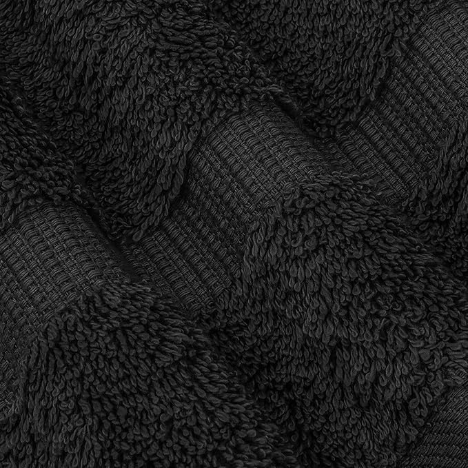 Chakir Turkish Linens 100% Cotton Premium Turkish Towels for Bathroom, 2 Large Bath Towels, 2 Hand Towels, 2 Washcloths (6-Piece Towel Set, Black)