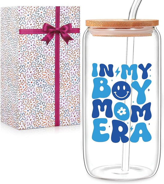 New Mom Christmas Gifts for Boys Pregnant,Expecting Mom,Mother's Day Postpartum Gifts After Birth - 16 Oz Coffee Glass
