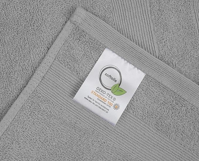 Premium Hand Towels Pack of 6 (16" x 30”) 100% Combed Ring Spun Cotton | Highly Absorbent Hand Towels Set | Ultra Soft for Home, Gym & Spa (Silver Grey)