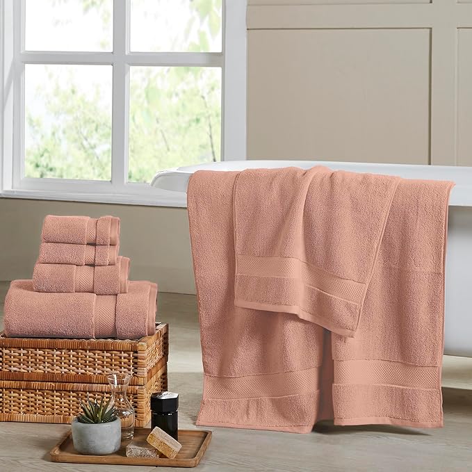 Modern Threads Luxury 6-Piece Quick-Dry Towel Set – Plush & Ultra-Absorbent for Spa-Like Experience, Clay