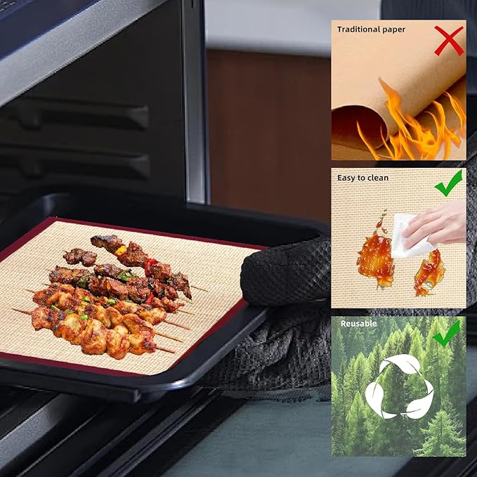 Silicone Basket Liners For Cuisinart TOA-60/TOA-65/TOA-70 Air Fryer Toaster Oven, 4 PCS Reusable Air Fryer Liners Accessories For Cuisinart Convection Toaster Oven