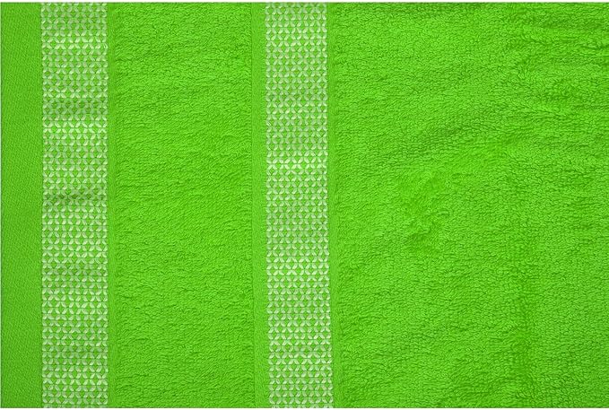CASA COPENHAGEN Solitaire 6 Pieces Towel Set- Lime Green, 600 GSM 2 Bath Towel 2 Hand Towel 2 Washcloth, Designed in Denmark Made of Soft Egyptian Cotton for Bathroom, Kitchen & Shower