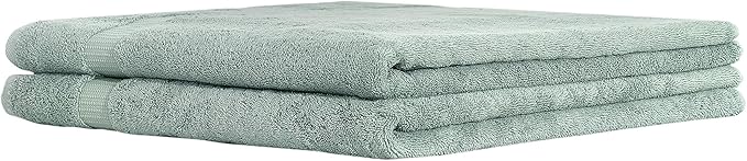 SALBAKOS 100% Turkish Cotton Extra Large Bath Sheet Set of 2 35x70 inch | Heirloom Quality | Hotel & Spa Collection | Soft, Absorbent Oversize Bath Towels | Made in Turkey (Green, 2 Bath Sheets)