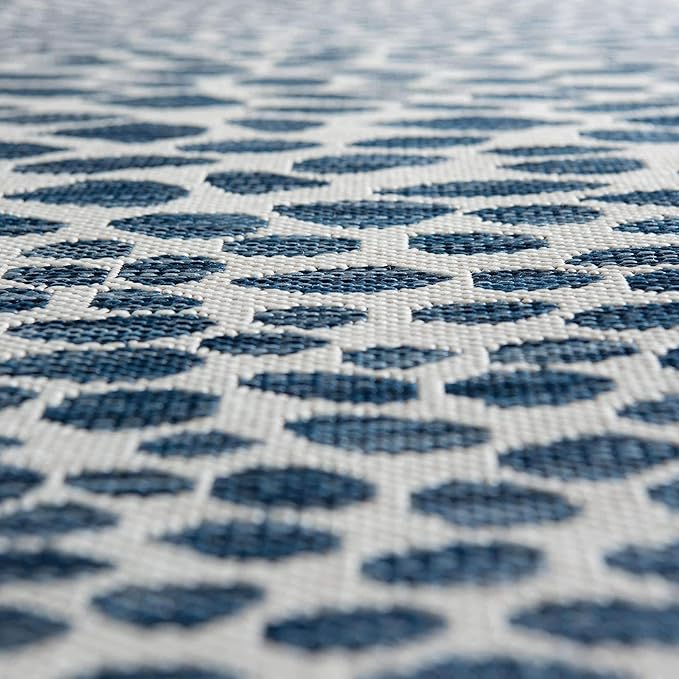 Jill Zarin Outdoor Collection Area Rug - Cape Town (4' 1" Round, Blue/ Olive)