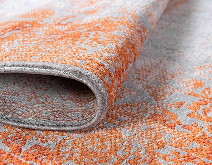 Unique Loom Traditional Classic Intricate Design with Distressed Vintage Detail, Area Rug, 3' 3 x 5' 3 Rectangular, Terracotta/Gray