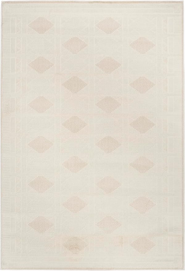 Nourison Home Nordic Ivory Beige 4' x 6' Area Rug - Easy Clean, Non Shedding, Bed Room, Living Room, Dining Room, Kitchen (4' x 6')