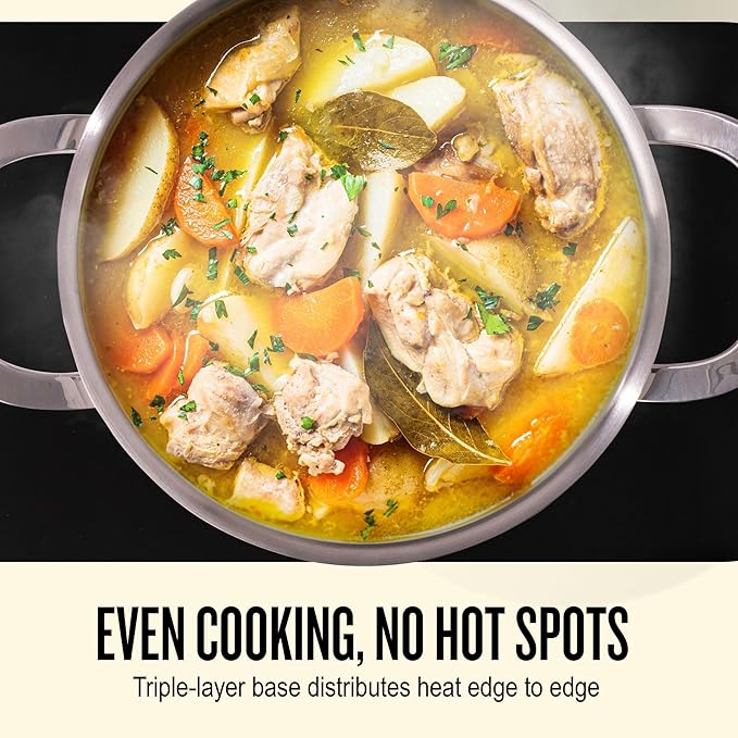 Alva Maestro Cookware Set 11-Piece Set - Stainless Steel Pots and Nonstick Ceramic Frying Pans - Oven Safe, Easy to Clean and Made without PFAS, PFOA & PTFE - Induction and All Stovetop Compatible