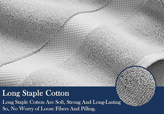 Delara Organic Cotton Luxuriously Plush Bath Towel 10 Piece Set|GOTS & Oeko-TEX Certified|Premium Hotel Quality Towels|Feather Touch Technology|650 GSM Long Staple|Soft, Quick Dry & Ultra-Absorbent