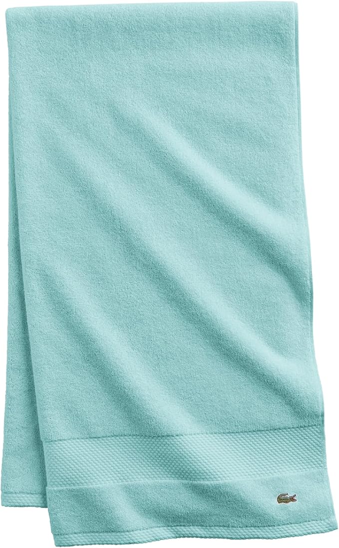 Lacoste Heritage 100% Supima Cotton Bath Sheet, Mint, 35" x 70" – Highly Absorbent & Quick Drying, Premium Super Soft Bath Towel, Bathroom Essential, Gift for All Occasions, Machine Washable