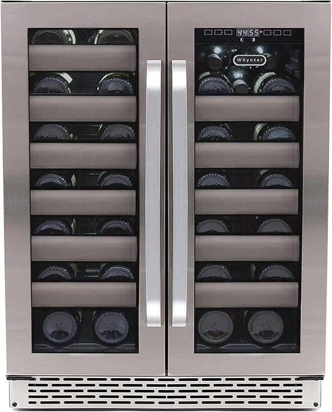 Whynter BWR-401DS Elite 40-Bottle Seamless Stainless Steel Door Dual Zone Built-in Wine Refrigerator
