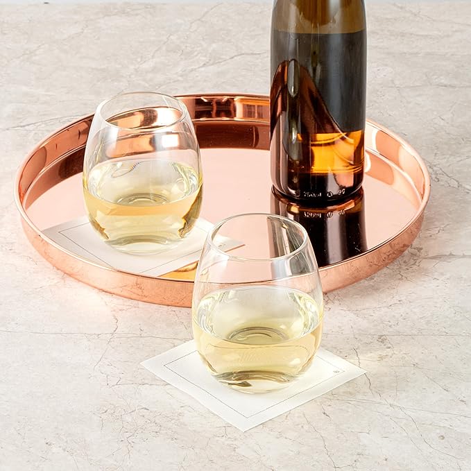 Restaurantware-Vetri 15 Ounce Wine Glasses, 24 Dishwashable Stemless Wine Glasses - No Lead, Durable, Clear Glass Cups, For Home, Bar, Or Restaurant, Serve Merlot, Chardonnay, Or Bordeaux