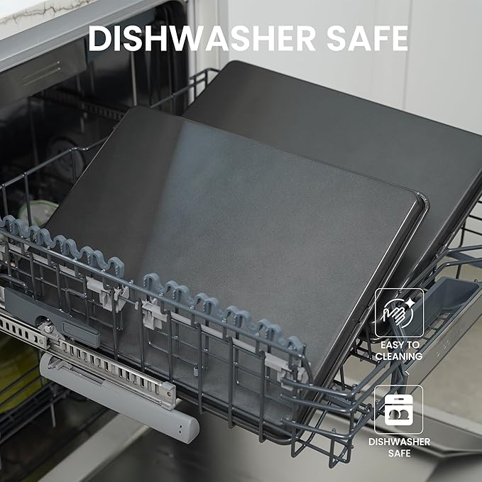 LISI 16" x 12" Half Sheet Pans (2 Pack), Heavy-Duty Nonstick Carbon Steel Baking Sheets for Oven, Cookie Sheet Tray, Roasting Pan, Kitchen Bakeware