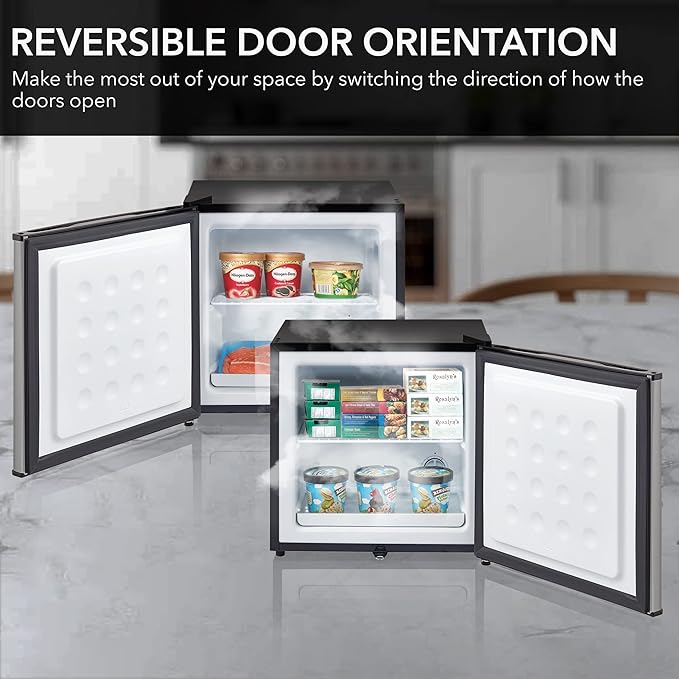 Whynter CUF-112SS Mini, Energy Star Rated Small Upright Freezer with Lock, Stainless Steel -1.1 Cubic Feet