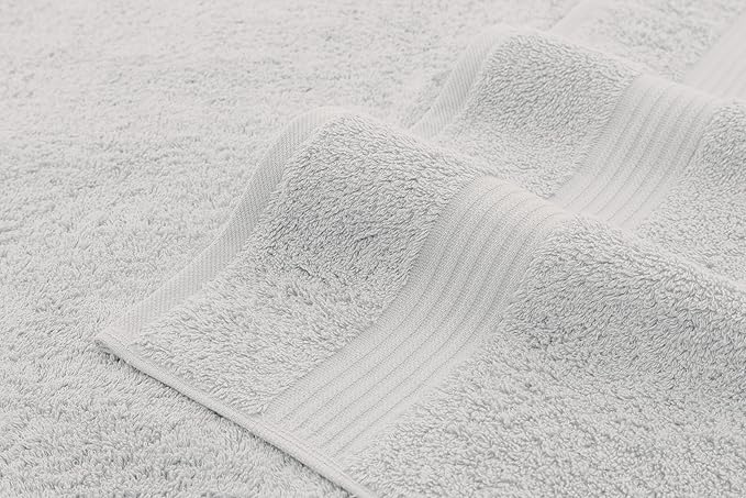 American Veteran Towel, Hand Towels for Bathroom Set of 4, 100% Cotton Turkish Hand Towel Sets, Soft Hand Face Towels, Silver Grey Hand Towels