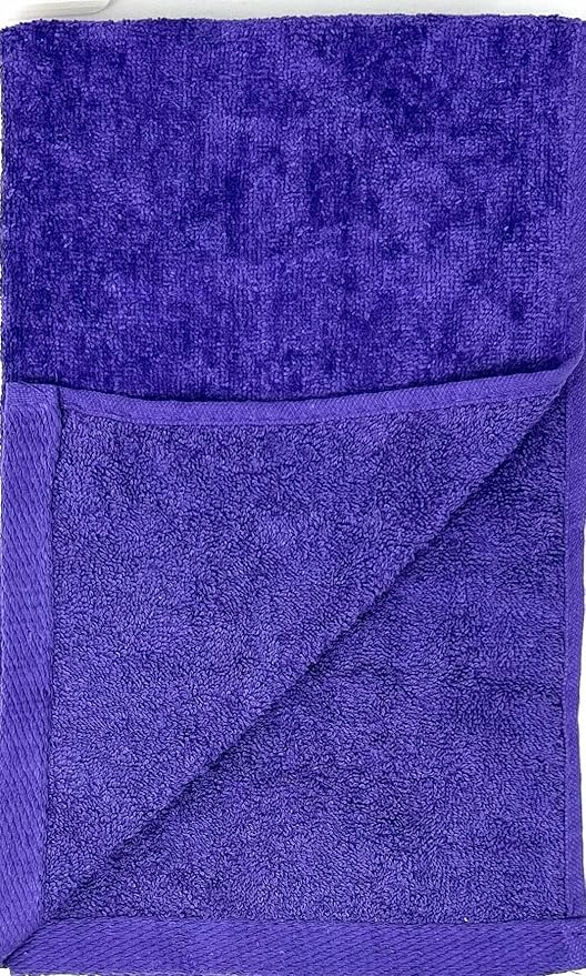 16x26 | Terry Velour Towels, Bath Towels, Washcloths | Cotton | Face Towels, Bathroom use, Gym and spa Towel | Bathroom Towels (3, Purple)