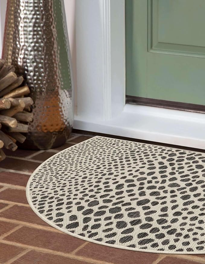 Jill Zarin Jill Zarin Outdoor Collection Area Rug - Cape Town (3' 1" x 6' 1" Hearth Black/Ivory)